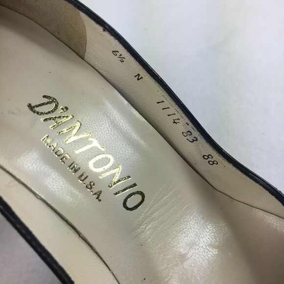 Vintage D’Antonio Luxury High Heels Size 6.5 N Black Cream Pointed Toe Pumps - Picture 8 of 10